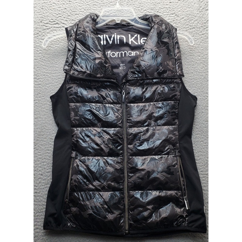 Calvin Klein Vest Women S Multi Camouflage Performance Repel Zip Security Pocket